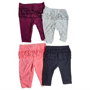 Carter's Baby Girl Ruffle Leggings Old Navy 4pc Set Pink Gray Black Maroon Cute